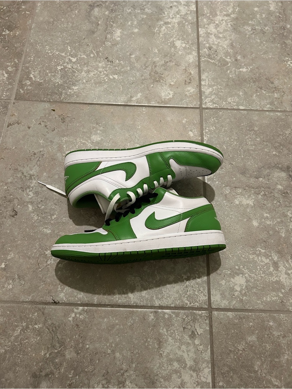 Jordan Low-Top Sneakers in Green and White